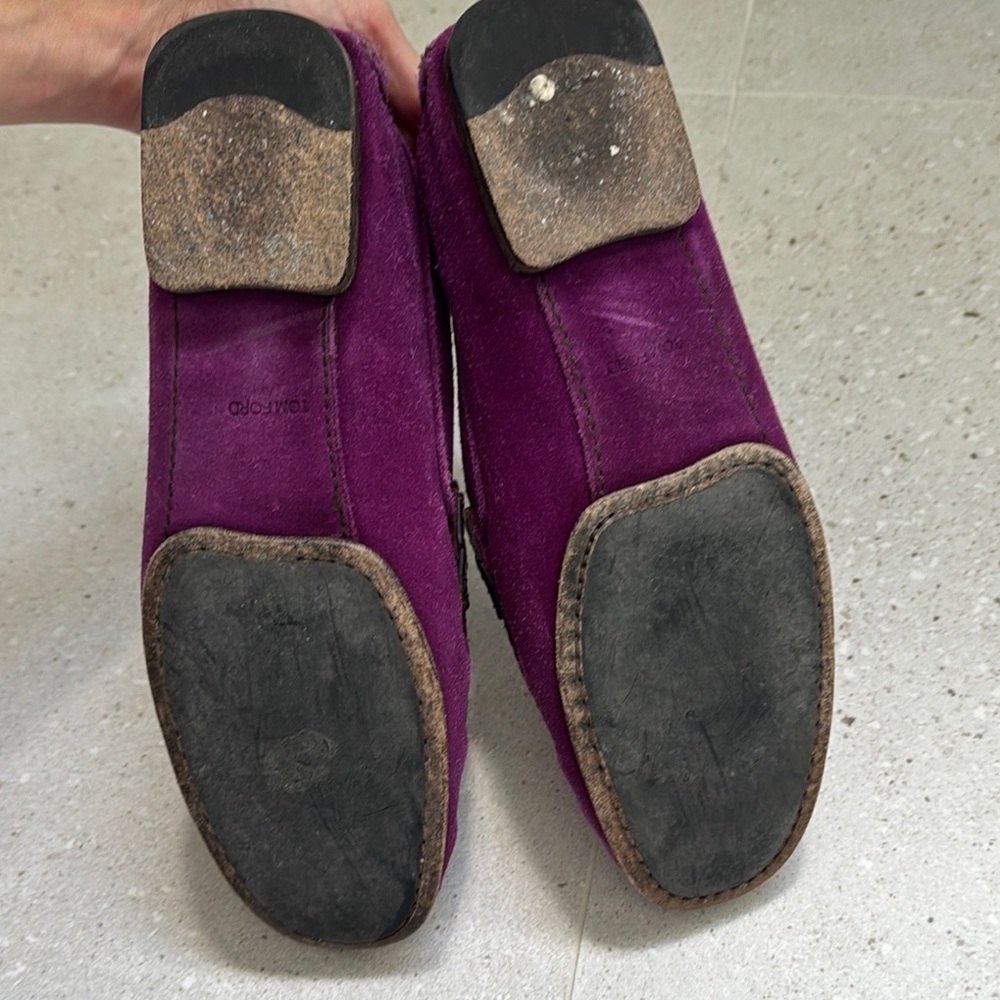 Tom Ford Men's Rich Purple Suede Loafers - Picture 5 of 6
